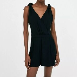 Black Tape Shorts Romper Lace Back Size Small